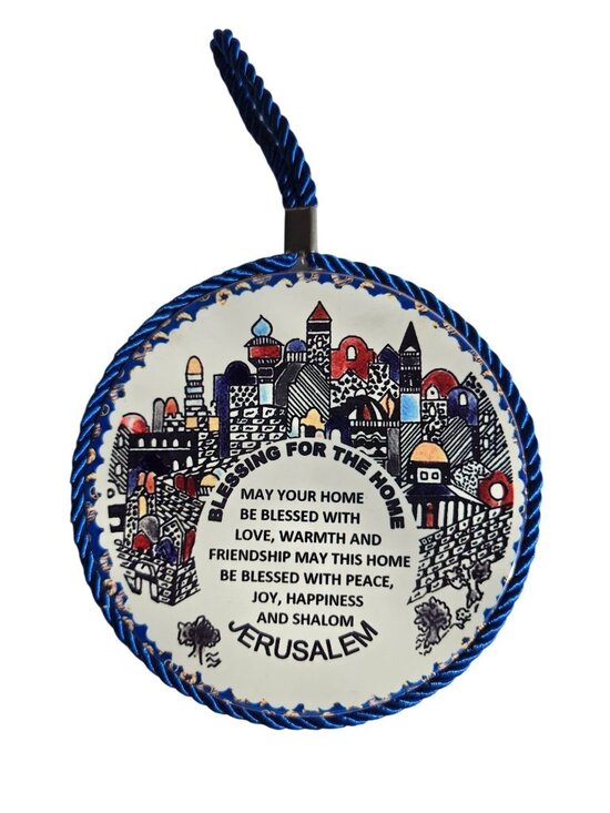 Other - Armenian Ceramic Round HOME BLESSING Hanging Pottery With Hand Painted Artisan H